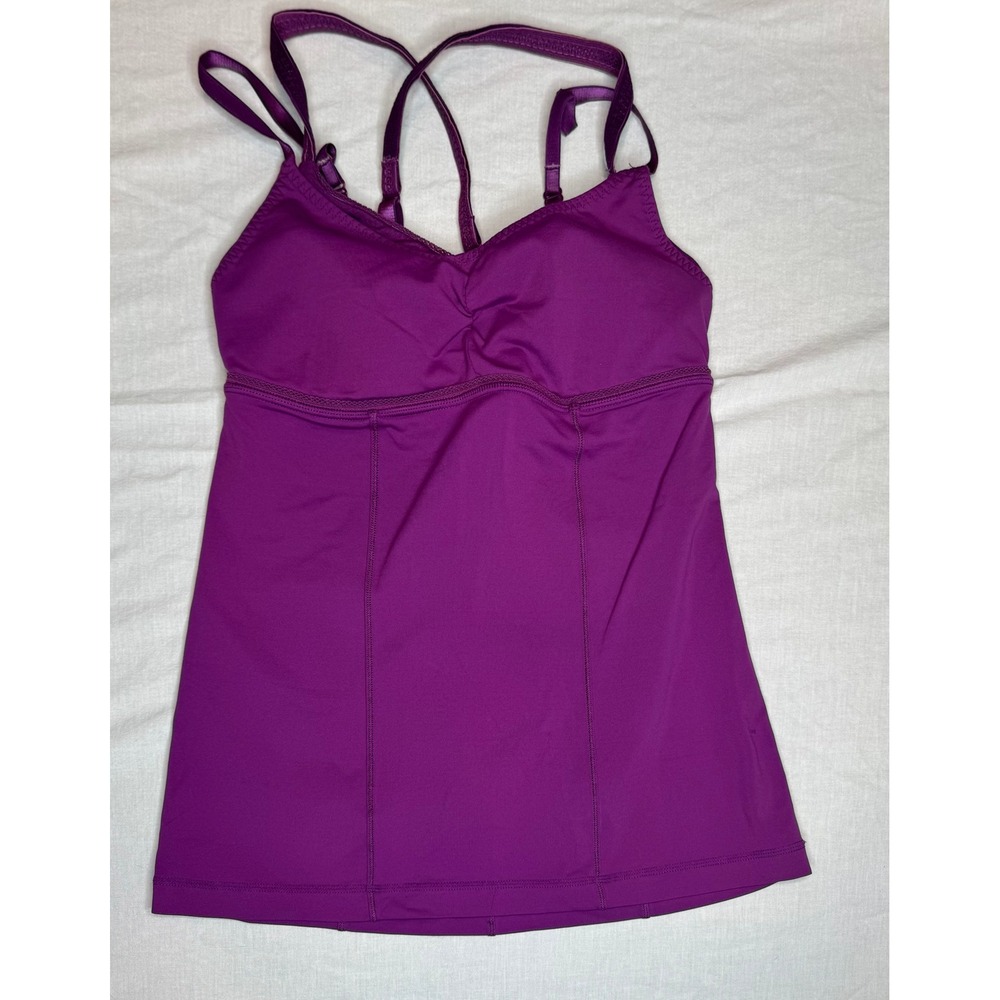 Lululemon Purple Activewear Tank Top Built-in Shelf Bra Adjustable Straps Size 6
